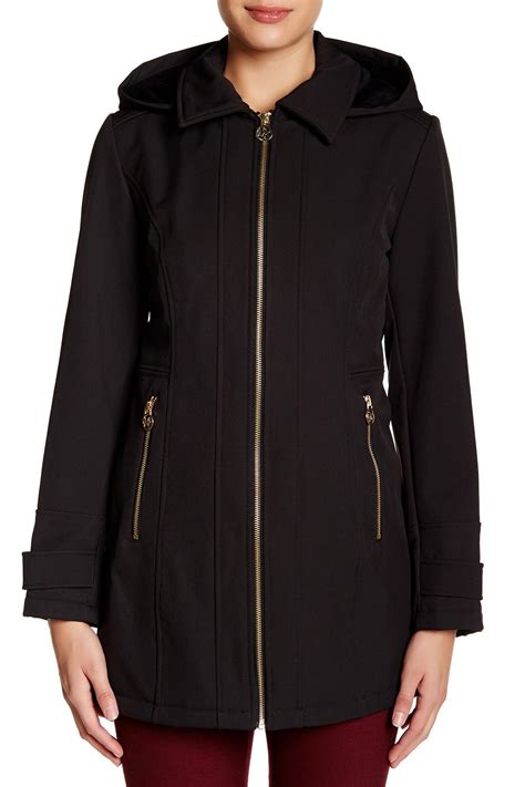 michael kors bonded hooded jacket|michael kors rain jacket women.